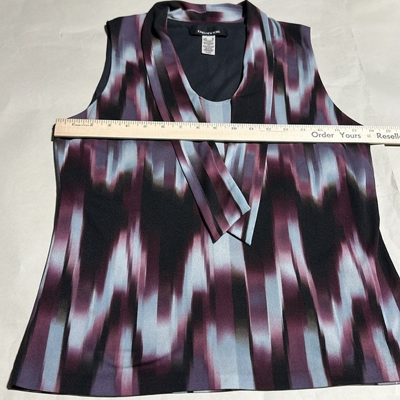 Jones New York Sleeveless Blouse – Purple Ombre Abstract Print – Size M - Picture 4 of 9